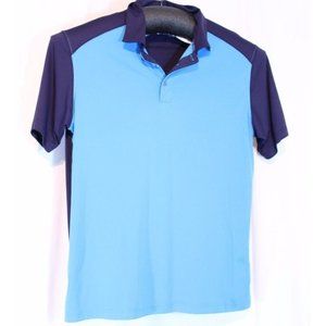 St Andrews of Scotland Men's Blue/Blue Golf Polo Shirt L Large